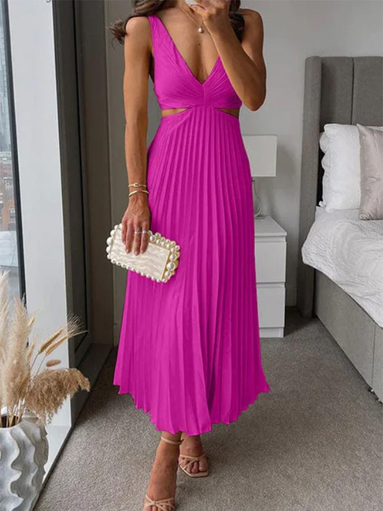 Serena Hollow Pleat Maxi Dress