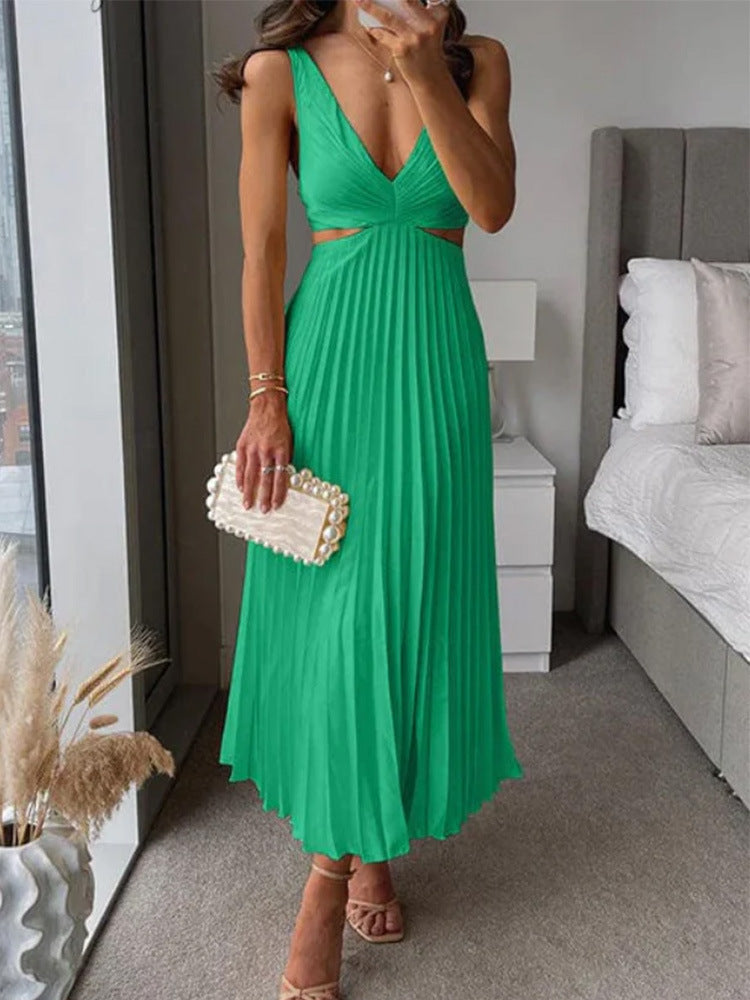 Serena Hollow Pleat Maxi Dress