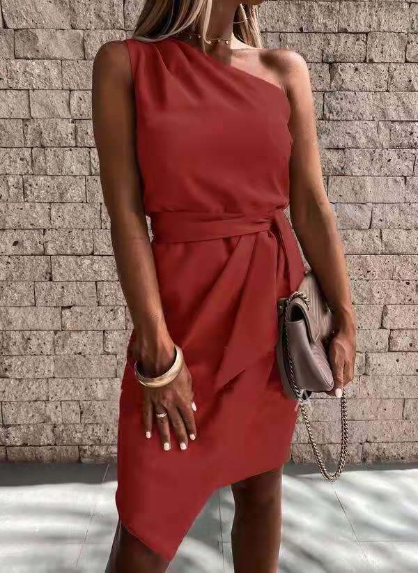 Luna Asymmetry Tie Dress