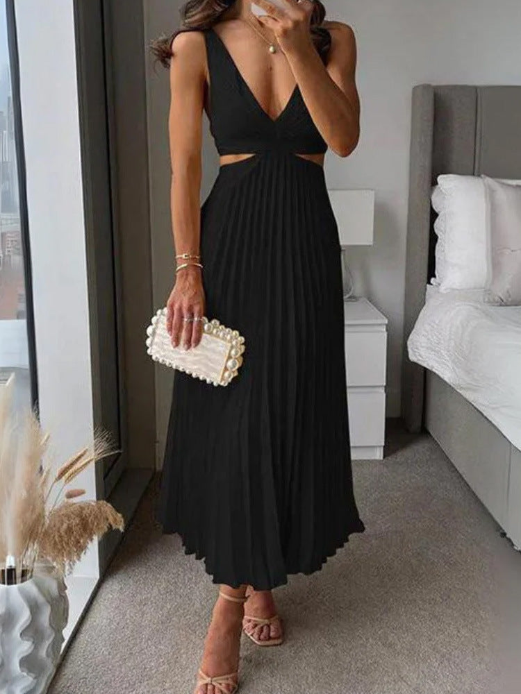 Serena Hollow Pleat Maxi Dress